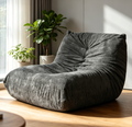 Large Lazy Sofa, 40D Foam Corner Chair for Reading & Gaming, Black